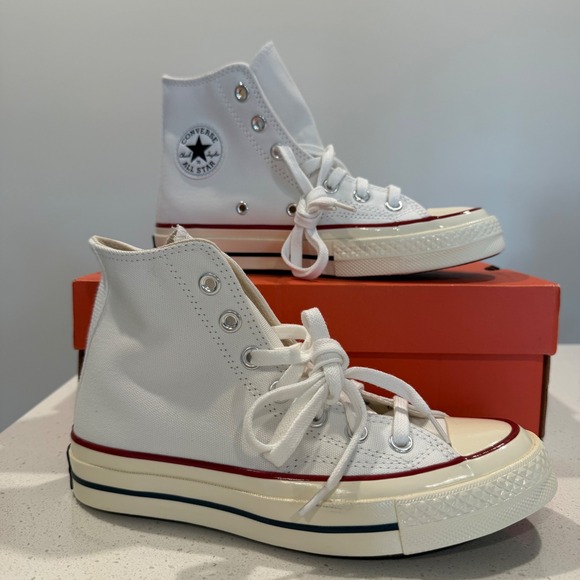 Converse Shoes - NEW Converse Chuck 70 Hi High Top White Garnet Egret Sneaker Mens 3.5 Women 5.5